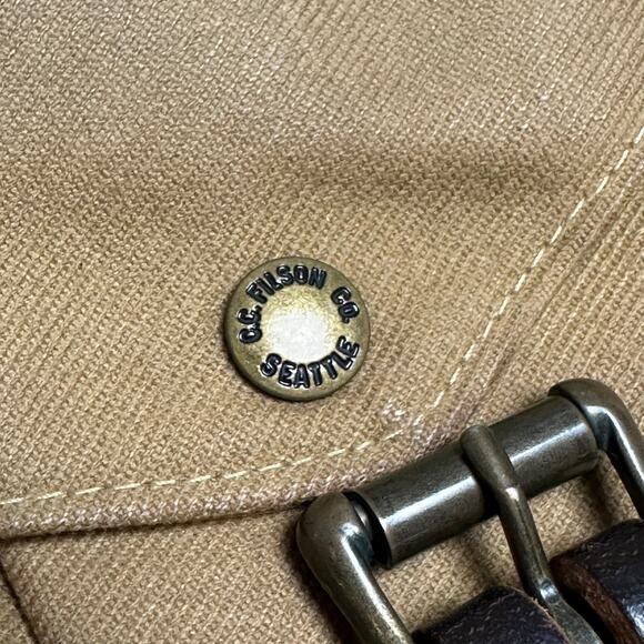 Vintage 90s Filson Small Field Bag 230 Canvas USA Made Tan Leather Crossbody - Picture 11 of 12